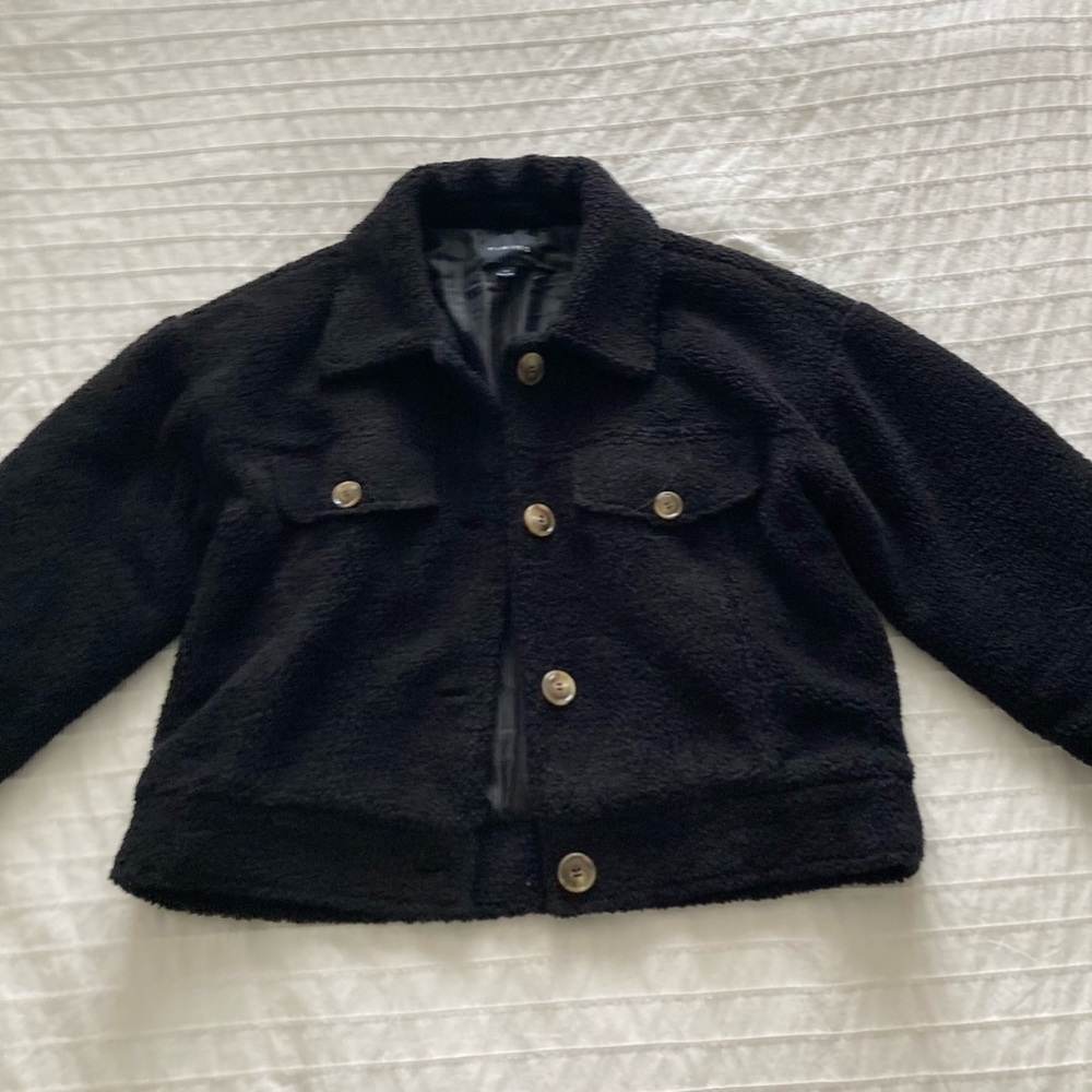 Black cropped coat